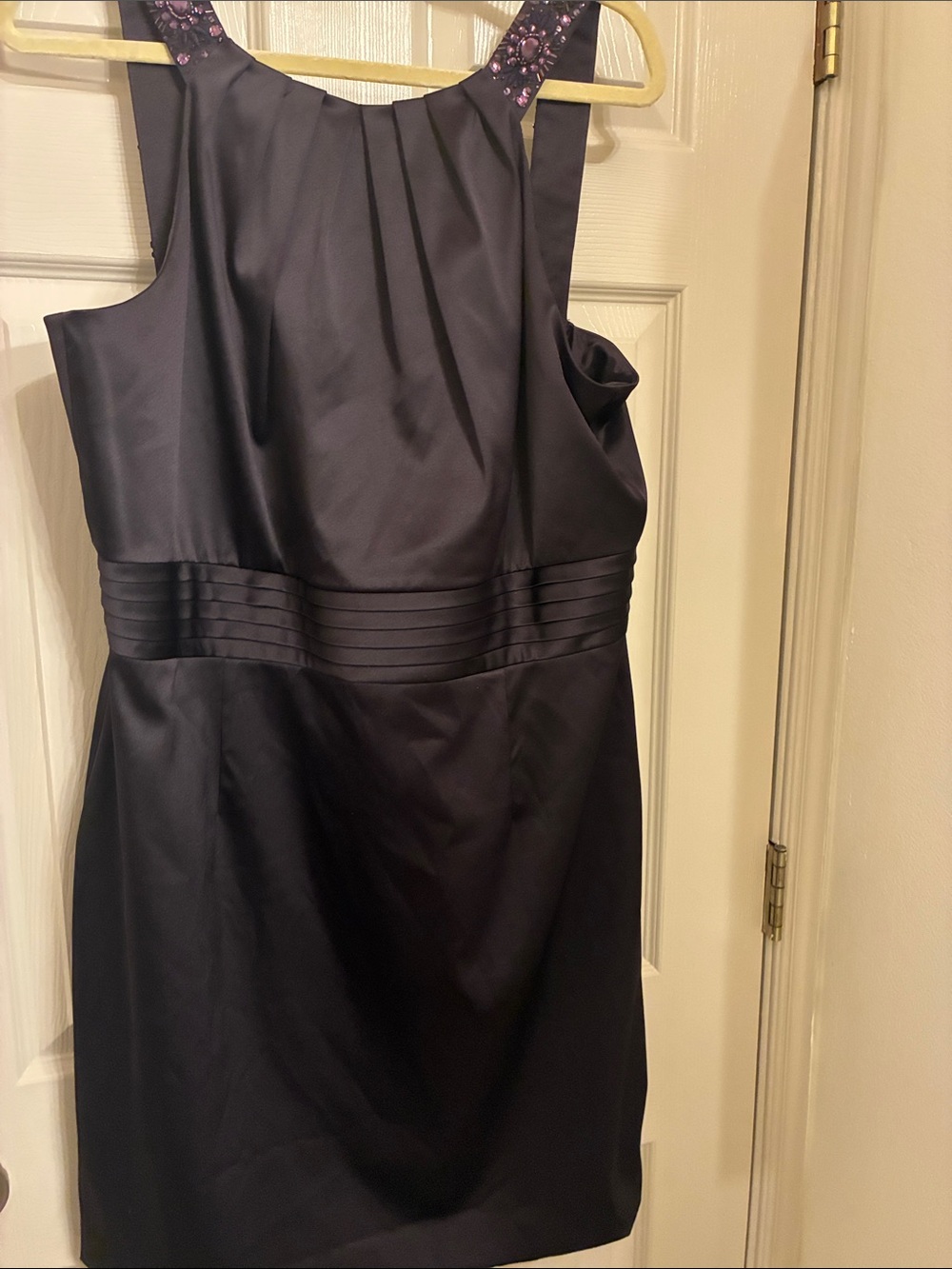 ANTONIO MELANI Black Sleeveless Cocktail Dress with Beaded Straps